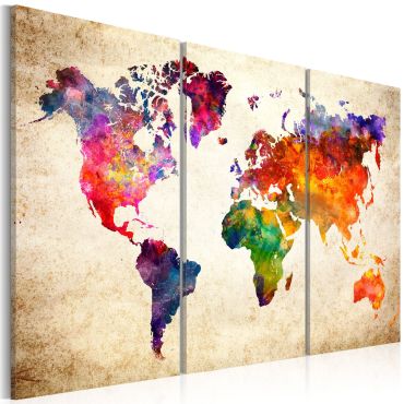 Πίνακας - The World's Map in Watercolor