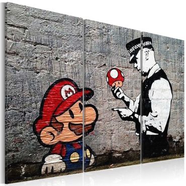Πίνακας - Super Mario Mushroom Cop by Banksy