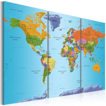 Πίνακας - World Map: Colourful Note