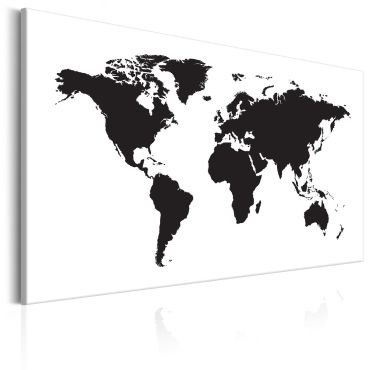 Πίνακας - World Map: Black & White Elegance