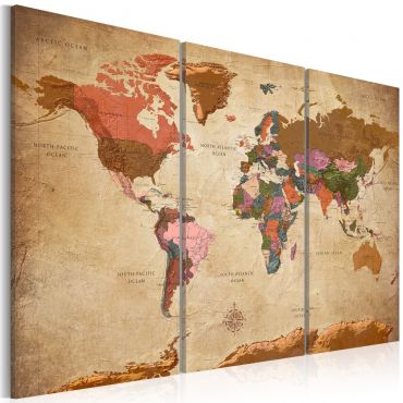 Canvas Print - Maps: Brown Elegance