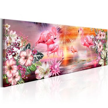 Canvas Print - Flamingoes Land