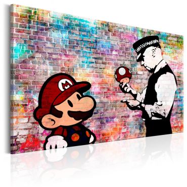 Canvas Print - Banksy: Colourful Brick