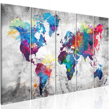 Canvas Print - World Map: Spilt Paint