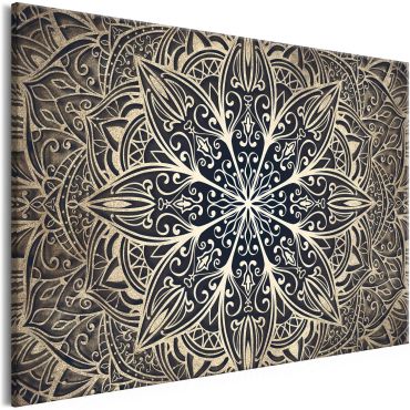 Canvas Print - Oriental Flowers (1 Part) Narrow Brown