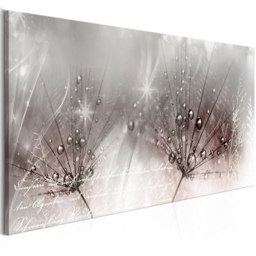 Canvas Print - Drops of Dew (1 Part) Pink Wide 100x45