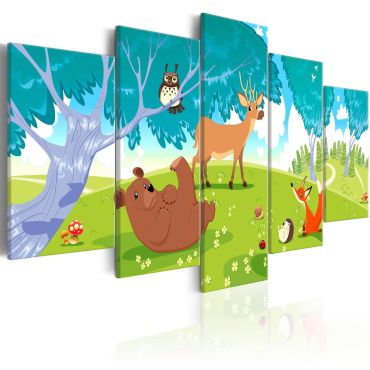 Canvas Print - Friendly Animals (5 Parts)