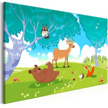 Canvas Print - Friendly Animals (1 Part) Wide