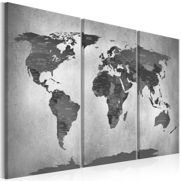 Canvas Print - Map on Concrete (3 Parts)