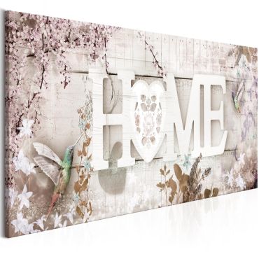 Canvas Print - Home and Hummingbirds (1 Part) Beige Narrow