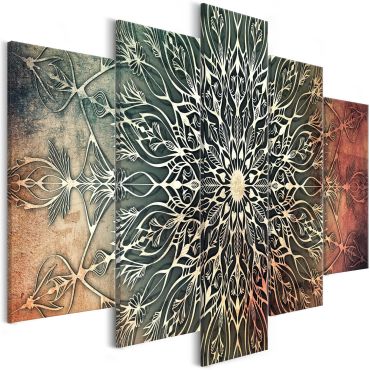 Canvas Print - Center (5 Parts) Wide Green
