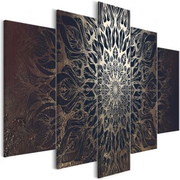Canvas Print - Hypnosis (5 Parts) Brown Wide