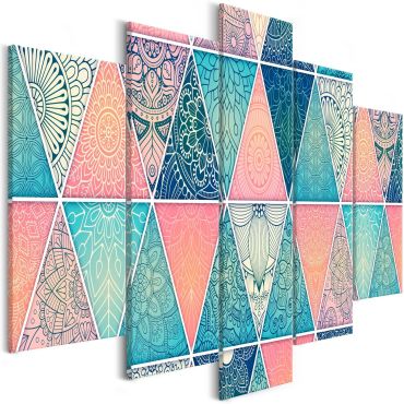 Canvas Print - Oriental Triangles (5 Parts) Wide