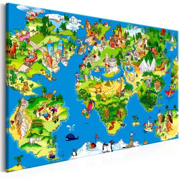 Canvas Print - Children's Map (1 Part) Wide