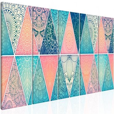 Canvas Print - Oriental Triangles (5 Parts) Narrow
