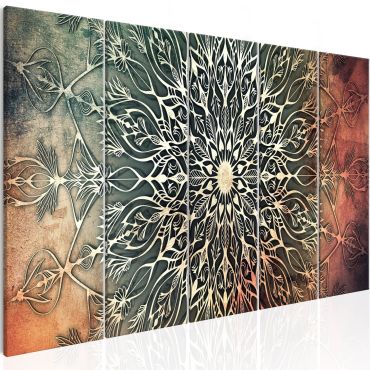 Canvas Print - Center (5 Parts) Narrow Green