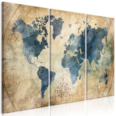 Canvas Print - Retro Map (3 Parts)