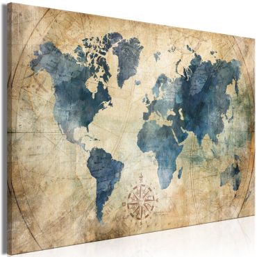 Canvas Print - Retro Map (1 Part) Wide