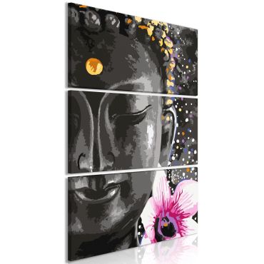 Πίνακας - Buddha and Flower (3 Parts) Vertical