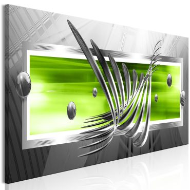 Canvas Print - Silver Wings (1 Part) Narrow Green