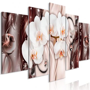 Πίνακας - Orchid Waterfall (5 Parts) Wide Pink 225x100