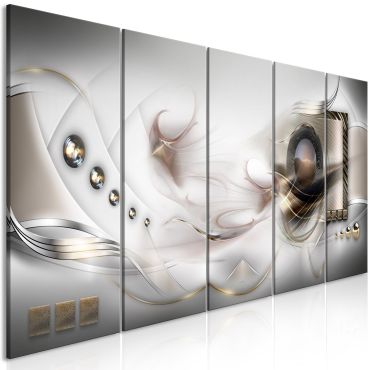 Canvas Print - Pearly Mist (5 Parts) Narrow