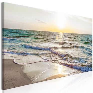 Canvas Print - Calm Waves (1 Part) Narrow Grey
