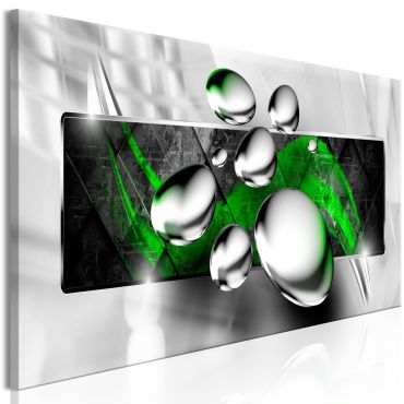 Canvas Print - Shiny Stones (1 Part) Narrow Green
