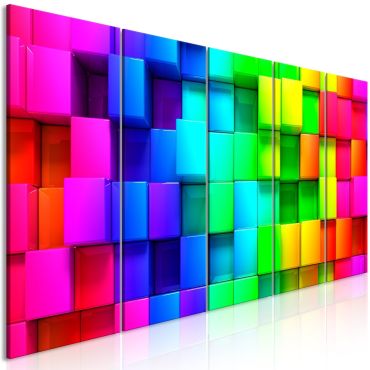 Πίνακας - Colourful Cubes (5 Parts) Narrow