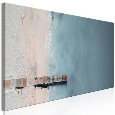 Canvas Print - Sea and Wooden Bridge (1 Part) Narrow Grey