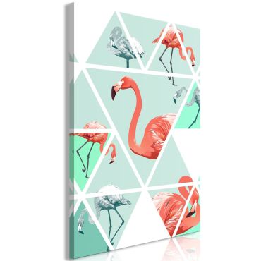 Πίνακας - Geometric Flamingos (1 Part) Vertical