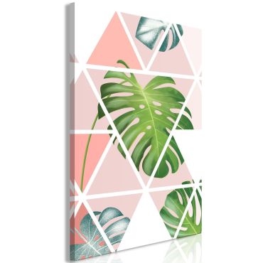 Canvas Print - Geometric Monstera (1 Part) Vertical