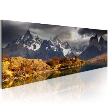 Canvas Print - Mountain landscape before a storm 135x45