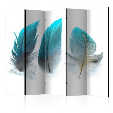 Διαχωριστικό με 5 τμήματα - Blue Feathers II [Room Dividers] 225x172