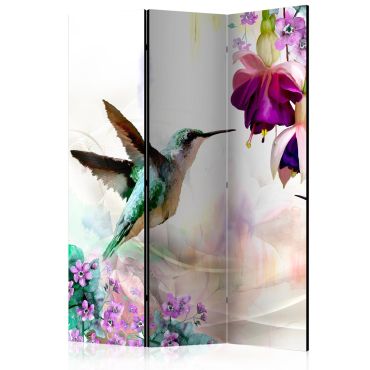 Room Divider - Hummingbirds and Flowers [Room Dividers] 135x172