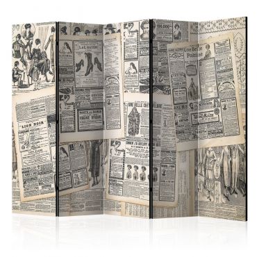 Διαχωριστικό με 5 τμήματα - Vintage Newspapers II [Room Dividers] 225x172