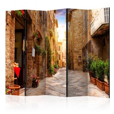 Διαχωριστικό με 5 τμήματα - Colourful Street in Tuscany II [Room Dividers] 225x172