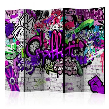 Διαχωριστικό με 5 τμήματα -  Purple Graffiti [Room Dividers] 225x172