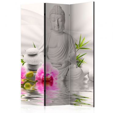 Διαχωριστικό με 3 τμήματα - Buddha and Orchids [Room Dividers] 135x172