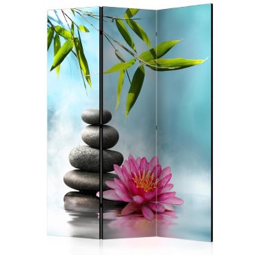 Room Divider - Water Lily and Zen Stones [Room Dividers] 135x172