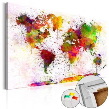 Decorative Pinboard - Artistic World [Cork Map]