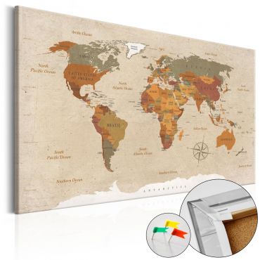 Decorative Pinboard - Beige Chic [Cork Map]