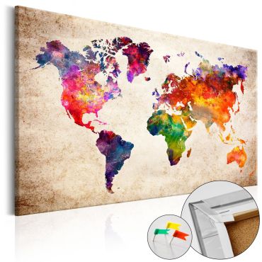 Decorative Pinboard - Colourful Universe  [Cork Map]