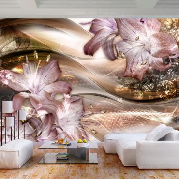 Wallpaper - Lilies on the Wave (Brown)