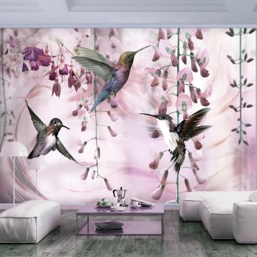 Φωτοταπετσαρία - Flying Hummingbirds (Pink)