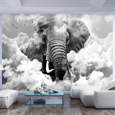 Φωτοταπετσαρία - Elephant in the Clouds (Black and White)