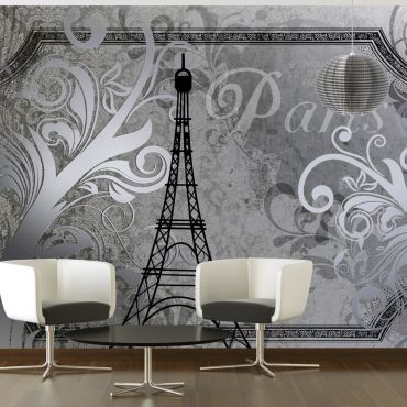 Wallpaper - Vintage Paris - silver