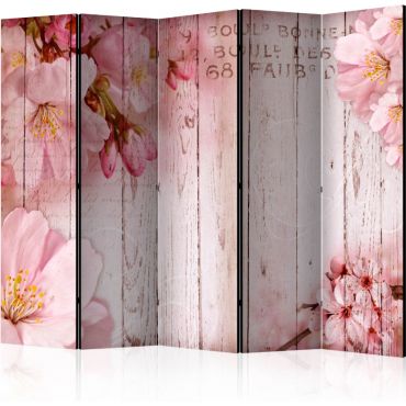 Separator with 5 sections - Pink apple blossoms II [Room Dividers]