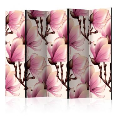 Διαχωριστικό με 5 τμήματα - Blooming Magnolias II [Room Dividers]