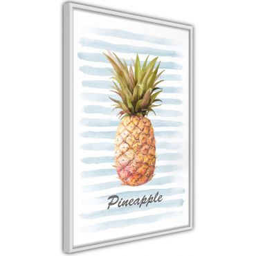 Αφίσα - Pineapple on Striped Background